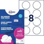 AVERY Zweckform L4881-20 Namensetiketten (160 Namensaufkleber rund, &Oslash;65mm auf...