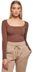 Urban Classics Damen Ladies Organic Longsleeve Body T-Shirt, bark, M