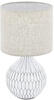 EGLO Tischlampe Bellariva 3, Textil Nachttischlampe aus Keramik mit Boho-Muster...