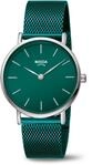 Boccia Armbanduhr f&uuml;r Damen in der Farbe Gr&uuml;n mit Armband aus Edelstahl,