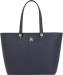 Tommy Hilfiger Damen Tote Bag Tasche Emblem Gro&szlig;, Blau (Space Blue),...