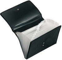 VELOFLEX - F&auml;chermappe Office DIN A4 mit 12 F&auml;chern, Schwarz