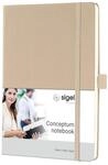 SIGEL CO651 Premium Notizbuch A5 liniert beige, Hardcover, 194 nummerierte Seiten,