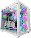 Mars Gaming MCV3 Wei&szlig;, Custom XXL E-ATX Gaming Tower, Front und Seitenfenster