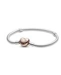 PANDORA Moments Schlangen-Gliederarmband mit Herz-Verschluss, 580719-16,