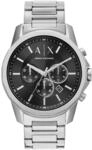 Armani Exchange Silver Tone Watch for Men, Quarz-Chronographenwerk und 44mm