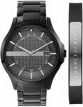 Armani Exchange Herren Quartz Armbanduhr, 46.00mm Geh&auml;usegr&ouml;&Atilde;&Yuml;e mit schwarz