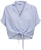 ONLY Damen ONLPAULA Life S/S TIE Shirt WVN NOO 15281497, Cloud Dancer/Blue...
