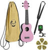Ortega Guitars Sopran Ukulele rosa - Keiki K2 - Starterkit inklusive Tuner,...