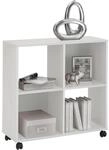 FMD furniture B&uuml;roregal B&uuml;cherregal auf Rollen ideal f&uuml;r A4 Ordner, Wei&szlig;,...