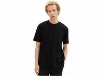 TOM TAILOR Denim Herren 1037679 Basic T-Shirt mit feiner Struktur, 29999-Black,...