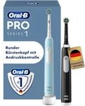 Oral-B Pro Series 1 Elektrische Zahnb&uuml;rste, Doppelpack, Blau/Schwarz | Inkl. 2