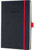 SIGEL CO662 Premium Notizbuch kariert, A5, Hardcover, schwarz, rot, aus...