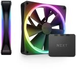 NZXT F140 RGB Duo Twin Pack - 2x 140mm RGB-L&uuml;fter + Hub - Schwarz | Zwei 140mm