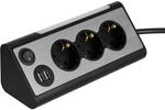 REV LightSocket, Dreifachsteckdose beleuchtet (LED) 2xUSB, 3680W, schwarz