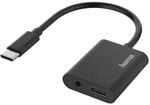 Hama USB C Adapter Stecker - USB C Buchse + 3,5mm Klinkenanschluss (100W,...