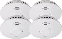 Brennenstuhl Funk-Rauchwarnmelder RM L 3101 4er Set/Vernetzbare Rauchmelder mit