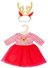 Heless 1151 - Weihnachts-Kleid für Puppen im Design Rentier Rudi, inklusive...