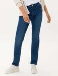 Brax Damen Five-Pocket-Hose Style CAROLA USED REGULAR BLUE, denim blau, Gr. 48