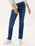 Brax Damen Five-Pocket-Hose Style CAROLA USED REGULAR BLUE, denim blau, Gr. 48