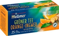 Messmer 100279, Messmer Tee 100279, Gr&uuml;ner Tee Orange-Ingwer, in Beuteln 25 St&uuml;ck,
