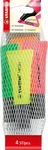 Stabilo 72/4-1, Stabilo Textmarker-Set neon, 72/4-1, Etui, farbig sortiert