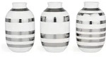 K&auml;hler Design - Omaggio Vase Miniatur H 8 cm, silber (3er Set)