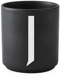 Design Letters - AJ Porzellan Becher J, schwarz