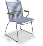 HOUE - CLICK Outdoor Dining Armlehnstuhl mit hoher Lehne, taubenblau