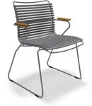 HOUE - CLICK Outdoor Dining Armlehnstuhl mit niedriger Lehne, dunkelgrau