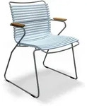 HOUE - CLICK Outdoor Dining Armlehnstuhl mit niedriger Lehne, dusty light blue