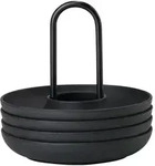 Zone Denmark - Singles Eierbecher mit Halter, schwarz (4er-Set)