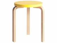 Artek - 60 Hocker, gelb lackiert / Birke natur