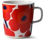 Marimekko - Oiva Unikko Becher mit Henkel, 400 ml, wei&szlig; / rot