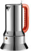 Alessi - 9090 manico forato Espressokocher Induktion 30 cl, orange / Edelstahl