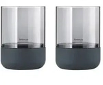 Blomus - Calma Windlicht, &Oslash; 7 cm, rauch / stahlgrau (2er-Set)