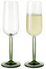 Kähler Design - Hammershøi Champagnerglas, 240 ml (2er-Set), grün