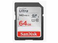 SanDisk SDXC-Karte Ultra UHS-I U1 Class10 Speicherkarte 140MB/s 64 GB