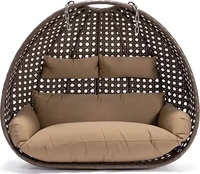 Home Deluxe Polyrattan H&auml;ngesessel nur Korb und Kissen TWIN - Braun