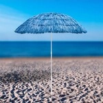 Dema Hawaii Strohschirm blau 160 cm UV30 Strandschirm Sonnenschirm Gartenschirm 41270