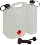 FIXKRAFT Doppelkanister 5 + 3 Liter transparent Kombikanister Forstkanister Profi