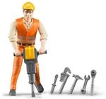 Bruder Bauarbeiter mit Zubeh&ouml;r Bworld Baustellen Spielfigur 60020 11164