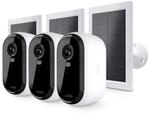 Arlo Essential 2 2K Au&szlig;enkamera mit Solarpanel - 3er-Set - Wei&szlig;