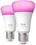 Philips Hue White and Color Ambiance E27 60W LED Lampe - 2er-Set - Wei&szlig;