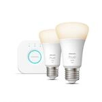 Philips Hue White E27 2er 1100lm Starter Set - Wei&szlig;