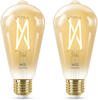 WiZ 50W E27 Edisonform Filament Amber Warm- und Kaltweiß 2er-Pack - weiß