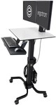 WorkFit-C Dual mobiler Steh-Sitz-Arbeitsplatz f&uuml;r 2 Bildschirme 24"