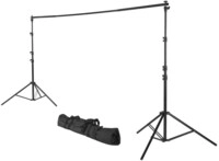 Foto-Hintergrundsystem 158-295cm f&uuml;r Studio und unterwegs schwarz