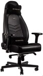ICON Echtleder B&uuml;ro/Gaming Stuhl schwarz/schwarz