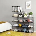 SONGMICS Regalw&uuml;rfel LPI44H, Steckregal, Schuhregal, Regalsystem mit 16 W&uuml;rfel